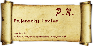 Pajenszky Maxima névjegykártya